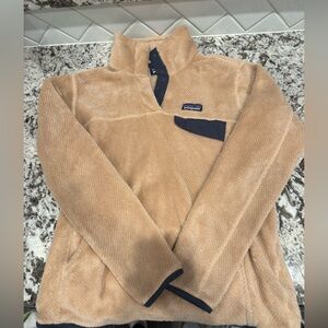 Patagonia Beige Fleece with Navy Trim